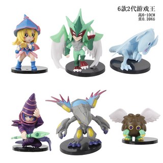 【台灣出貨】遊戲王周邊 2代Q版遊戲王少年手辦 決鬥學院 動漫玩具 娃娃機扭蛋公仔 可愛手辦模型 創意個性擺件 禮物, 1個, 6個全套