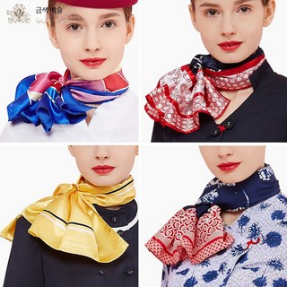 승무원 아시아나 항공 스카프 실크 유니폼 은행 소형