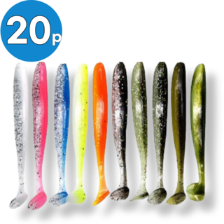 용피쉬 루어 미끼 웜 민물 바다 낚시, 20개