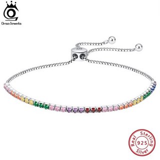 모이사나이트 테니스 팔찌 랩 다이아 925 스털링 실버 9 색 여성 조정 가능한 2mm 큐빅 지르코니아 체인 쥬얼리 SB153