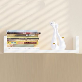 墻壁置物架 壁挂置物架 客廳免打孔牆上置物架 臥室裝飾無痕收納架, u型象牙白[40長]釘款