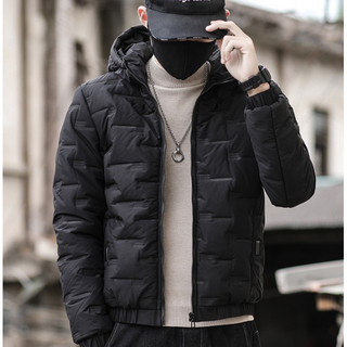 男款 冬季連帽羽絨棉外套