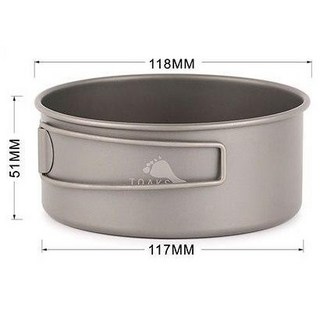 【山道具屋】TOAKS 550ml鈦鍋 摺疊握把 超輕量 戶外露營鍋具 單人鍋 雙人鍋, 1個, D118