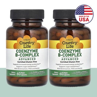 컨트리라이프 코엔자임 B 콤플렉스 어드밴스드 비타민b12 4주분, 2개, 60정
