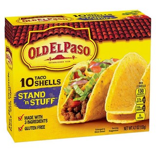 올드 엘 파소 타코쉘 10개입x4팩 스탠드 앤 스터프, 4개, 160g