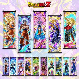 드래곤볼 피규어 Z 스크롤 그림 애니메이션 손오공 사이어인 포스터 고한 벽 예술 고텐 룸 장식 베지터 걸이식 그림 다부라, qlz29-40, 25x75cm(10x30inch), 1개