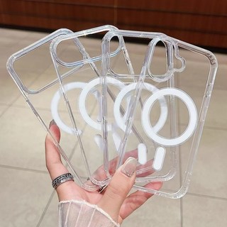 MagSafe 磁吸 iPhone 手機殼 (適用 iPhone 17/16/15 Pro/14 系列) 亞克力簡約透明保護殼