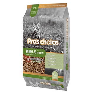 福壽實業 Pro's choice 博士巧思 膳纖化毛貓 乾飼料, 溫和化毛, 7.5kg, 1袋