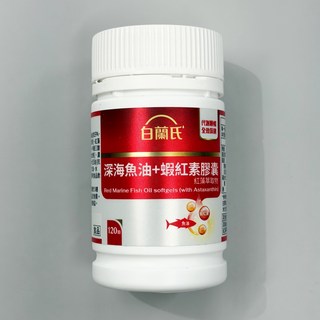 白蘭氏 深海魚油+蝦紅素膠囊, 1個, 120顆