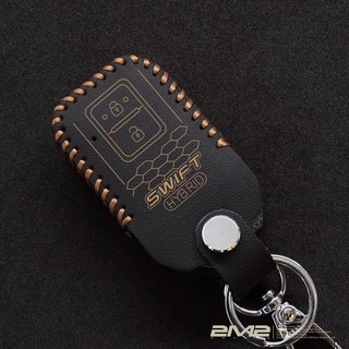 SUZUKI 鈴木 SWIFT 4代 1.2 HYBRID 鑰匙套 鑰匙皮套 鑰匙殼 鑰匙包 鑰匙圈, 1個, C .黑皮.棕線