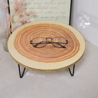 手工木頭墊高架 商品陳列/市集攤位展示架 輕便木質 居家布置小物展示拍攝平台, 仿木紋/高腳款/特大, 仿木紋