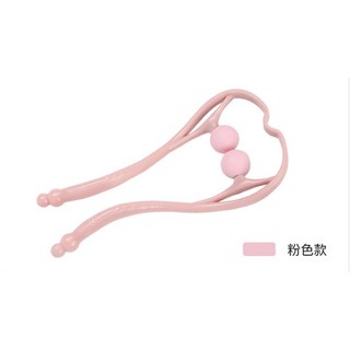 生活用品 肩頸按摩器 圓球肩頸紓壓按摩夾｜居家手動美腿SPA按摩器｜頸部按摩用具, 1個, 粉色（附簡易說明書）