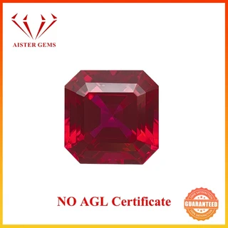 가능한 AGL 인증서 랩 그로운 루비 아셔 컷 피제온 블러드 레드 핸드 원석 DIY 쥬얼리 제작 재료용, No Certificate, 7x7mm 1.9-2.3ct, 1개