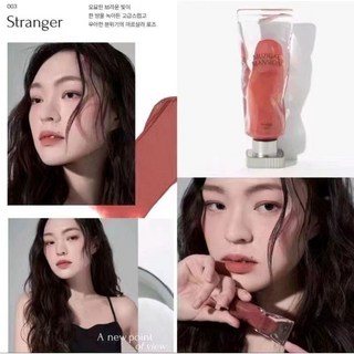瀾錦書舍 韓國MUZIGAE MANSION唇釉 透明顏料冰塊絲絨啞光脣彩 韓國口紅, 003stranger【玫瑰奶茶】, 1個