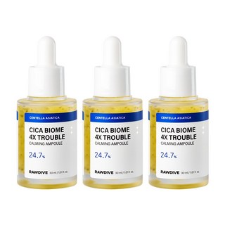[균 앰플] 로다이브 시카바이옴 4X 트러블 카밍 앰플 30ml 3개 묶음, 30g