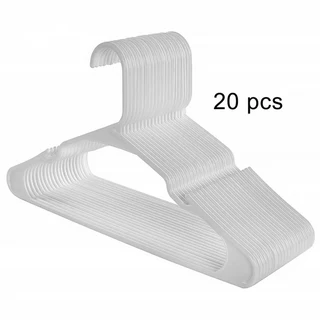 문짝지그 02030PCS 티셔츠 스 헤비 듀티 노치 행거 내구성 및 공간 절약형 옷장 옷걸이 용 스틱, 09 WHITE20PCS