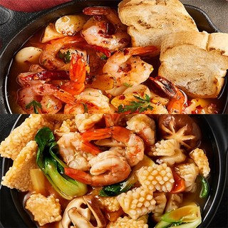 Fresh 앙트레 간편식 냉장 냉동 밀키트 혼합세트 2종 (감바스알아히요+해물누룽지탕), 1개