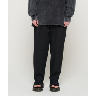 CARGOBROS 와이드 크롭 코튼 팬츠 (블랙)