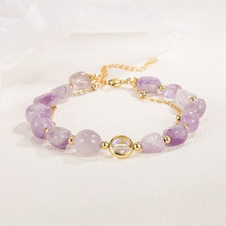 玉石手鍊 鍍14K金 綠葡萄感設計 串珠層次感