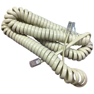 ATE583 電話聽筒線 4P4C 座機彈簧線 電話螺旋線 電話捲線 電話曲線, 米色, 1個, 450cm