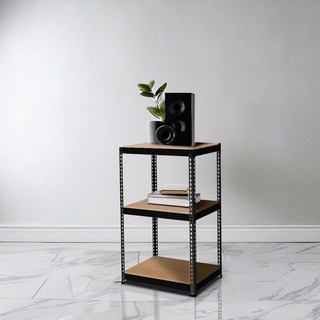 블랙 철제선반 무볼트 조립 앵글 수납장 높낮이조절 시스템선반 미니 틈새선반 300 400 500, 3단