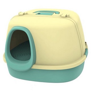 【胖大喵】台灣現貨 送大貓鏟 限量貓砂墊 長通道掀蓋式封閉貓砂盆 超大貓砂盆 好清理防帶砂 肥貓完全適用 側入式貓砂盆, 詳見商品包裝, 1個