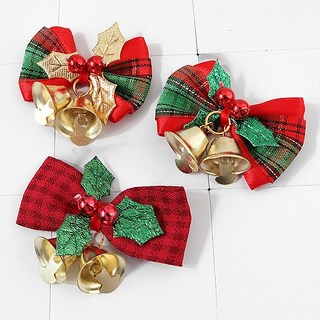 비즈아이 [6900-77]크리스마스 오너먼트 트리장식 리본 종 1개