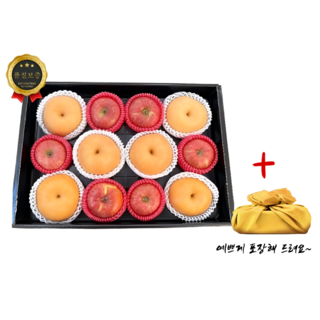 가성비 좋은 명절 감사의 선물 프리미엄 사과 6개와 배 6개 선물세트 총 6.6kg 포장 포함, 1박스