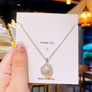 滿鑽鋯石花朵吊墜鈦鋼項鏈女，時尚百搭鎖骨鏈，小眾高級頸飾，夏季熱銷毛衣鏈