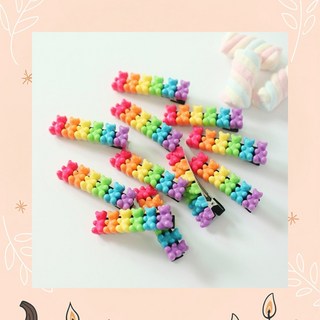 아크릴 비즈 헤어핀 젤리 머리장식 컬러풀 헤어악세사리 집게