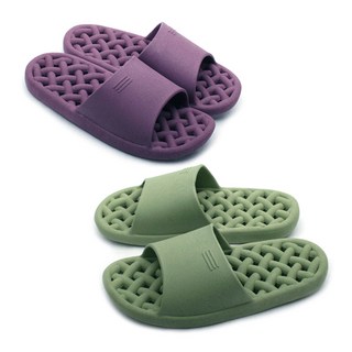 이에스슈즈 국산 1+1 미끄럼방지 욕실슬리퍼 가벼운 물빠짐 화장실실내화 다용도슬리퍼 - 무광 논슬립 욕실화, 카키+퍼플, 1개
