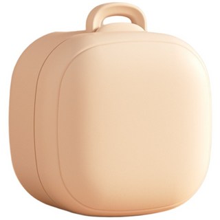 寶寶牙膠防掉鏈奶嘴盒 - 食品級矽膠 一體式設計 奶嘴收納/固齒器防掉, 矽膠奶嘴收納盒【杏色】, 1個