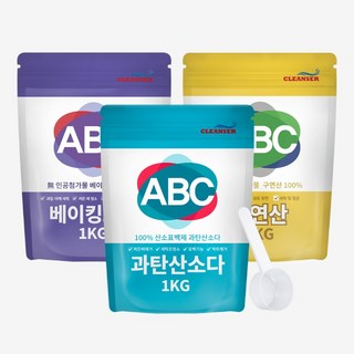 ABC 깨끗하고 순한 천연세제 3종 세트 1KG 파우치 리필용 모음 세트, 1개