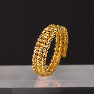 주리에떼 24K 순금 컷팅볼 레이어드 링 볼드 코첼라 세줄 반지