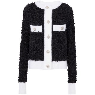 발망 부클레 콘트라스트 트리밍 니트 가디건