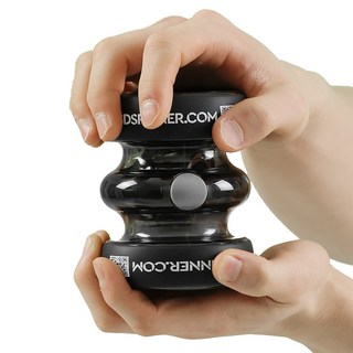 NSD스피너 파워사이클 국제특허 양손형 전자동 자이로볼 전완근 완력 팔뚝 강화 운동 홈트, 1개, 블랙