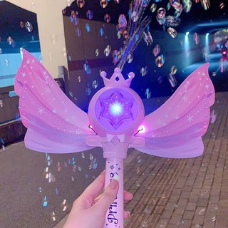 仙女泡泡機權杖魔法棒 公主棒泡泡水 發光音樂網紅豪華泡泡機 桃園熱銷, 1個, 【仙女雪花泡泡機】+電池+50泡泡液