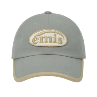 Emis 字母裝飾棉質帽 男女通用 情侶款 灰色