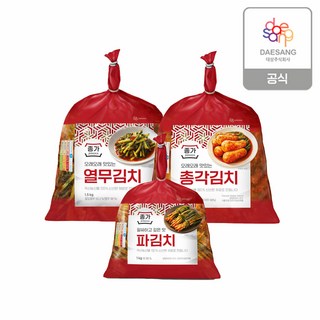 [종가] 파김치 1kg + 총각김치 1.4kg+열무김치 1.5kg (총 3.9 kg), 1개, 3.9kg
