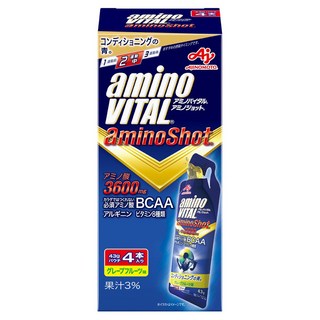 AJINOMOTO 味之素 aminoVITAL Amino Shot BCAA胺基酸能量凍飲 3600mg 葡萄柚風味 4包入, 1盒, 172g