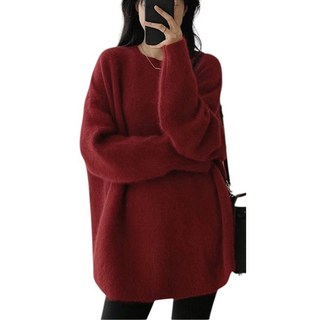 中長版圓領針織衫