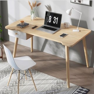 多功能電腦桌 平面書桌 辦公桌 學生桌 長桌, 單抽屜米色, 單抽屜米色
