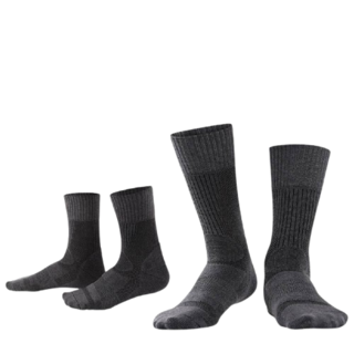 登山羊毛襪 美麗諾羊毛襪 戶外運動襪 保暖透氣 [紫色襪子], 深灰色, 1套