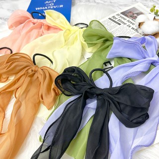 디아브 롱 리본 머리끈 쉬폰 헤어슈슈 곱창 머리끈 7color