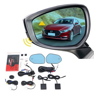마쯔다 3 마쯔다3 악셀라 2020-2025용 차량 BSD BSM BSA 백미러 사각지대 감지 시스템 차선 변경 지원 주차 센서, 02 Blue mirror triangle, 01 Axela 2020-2022