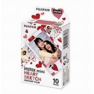FUJIFILM instax mini 心形草圖底片 (10張入) - 拍立得底片，記錄生活點滴, 1個, mini 愛心底片20張