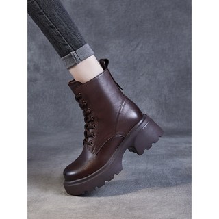 厚底馬丁靴 女單靴 英倫風 配裙子 短靴