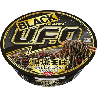 닛신 U.F.O. 마늘향이 나는 블랙 야키소바 오징어먹물 소스 100g 12개