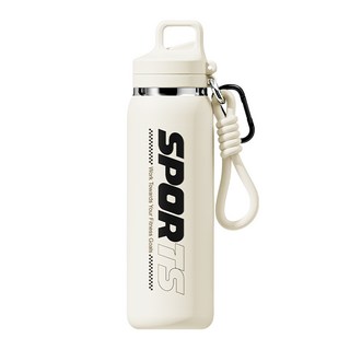 YONIVI 대용량 이중 진공 빨대 스텐 냉온 텀블러, 1개, 600ml, 화이트