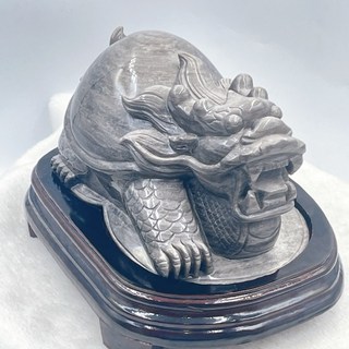 SWEET HEART 田芯精品 頂級天然黑銀曜 龍龜 鎮宅招財 擺件 2.92kg 現貨